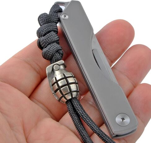 Knife Lanyard Beads - Lost-Wax Cast Paracord Bead for Knife, w/ 550-Slot, Brass Paracord Beads for EDC/Survival Kits, Zipper Mods & Tactical Rigging | Men's Gift Kit (FD-037-B) in Saudi Arabia