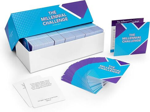 The Millennial Challenge - 90s and 00s Trivia Game with 600 Trivia Cards - Pop Culture, Trivia Game with Movies, Music, TV Shows - Ideal for Game Night, Christmas, Birthday, or Gift in Saudi Arabia