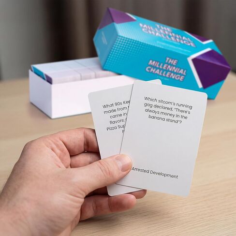 The Millennial Challenge - 90s and 00s Trivia Game with 600 Trivia Cards - Pop Culture, Trivia Game with Movies, Music, TV Shows - Ideal for Game Night, Christmas, Birthday, or Gift in Saudi Arabia