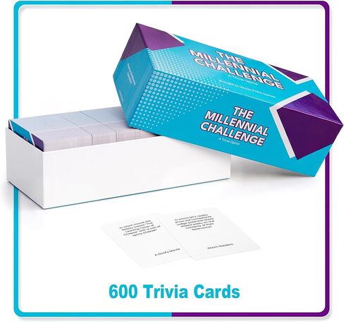 The Millennial Challenge - 90s and 00s Trivia Game with 600 Trivia Cards - Pop Culture, Trivia Game with Movies, Music, TV Shows - Ideal for Game Night, Christmas, Birthday, or Gift in Saudi Arabia