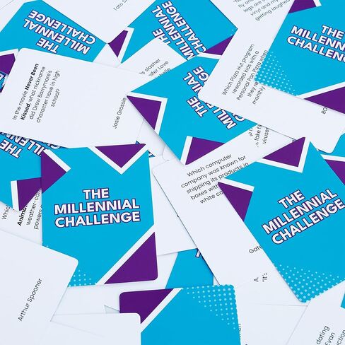 The Millennial Challenge - 90s and 00s Trivia Game with 600 Trivia Cards - Pop Culture, Trivia Game with Movies, Music, TV Shows - Ideal for Game Night, Christmas, Birthday, or Gift in Saudi Arabia