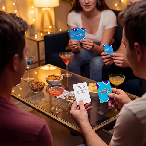 The Millennial Challenge - 90s and 00s Trivia Game with 600 Trivia Cards - Pop Culture, Trivia Game with Movies, Music, TV Shows - Ideal for Game Night, Christmas, Birthday, or Gift in Saudi Arabia