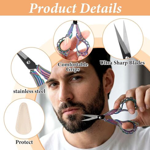 2PCS Sewing Embroidery Scissors, 4.5Inch Small Sewing Crafting Scissors Sharp Stainless Steel Vintage Scissorses with Cover for Craft Cross Stitch Needlework Artwork Thread Yarn Cutting in Saudi Arabia