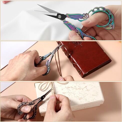 2PCS Sewing Embroidery Scissors, 4.5Inch Small Sewing Crafting Scissors Sharp Stainless Steel Vintage Scissorses with Cover for Craft Cross Stitch Needlework Artwork Thread Yarn Cutting in Saudi Arabia