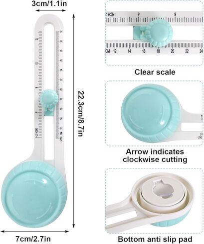 Circular Paper Cutter, Trimmer, Round Cutter with Blades, Circle Adjustable for DIY Arts and Crafts in Saudi Arabia