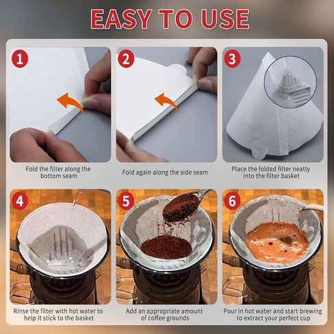 100 Count Coffee Filters #4 Compatible with Technivorm Moccamaster, Oxygen-Bleached White Coffee Filters, Durable No Blowout, Disposable Filter No 4 for Pour Over and Drip Coffee-Maker in Kuwait