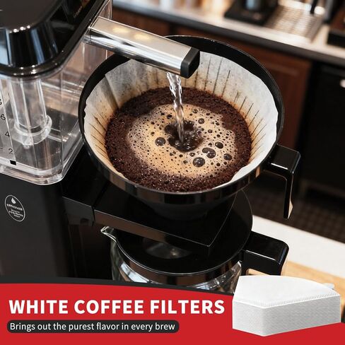 100 Count Coffee Filters #4 Compatible with Technivorm Moccamaster, Oxygen-Bleached White Coffee Filters, Durable No Blowout, Disposable Filter No 4 for Pour Over and Drip Coffee-Maker in Kuwait