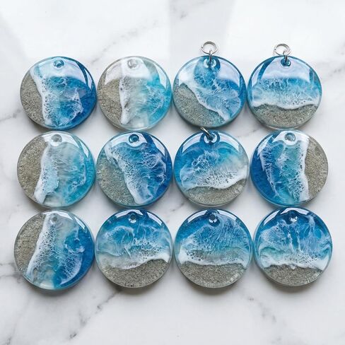 24-Cavity Silicone Mold for Round Keychain Small Round Resin Mold with Hole Resin Shiny Flat Circle Drilled Earrings for DIY Earrings Keychain Jewelry Making Crafts Making Pet Tag Pendant in Saudi Arabia