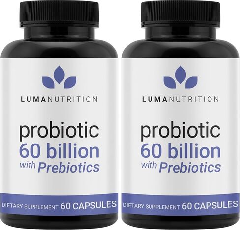 Luma Nutrition Probiotics 60 Billion CFU with Prebiotics - Probiotics for Women - Probiotics for Men - Formulated for Digestive Health - 60 Capsules in Saudi Arabia