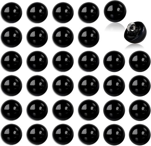 50Pcs 10mm Black Buttons, Round Pearl Earl Decorative Buttons for Sewing, Half Ball Pearl Button Round Shape Buckles, Crafting Sewing Circle Hook Button in Saudi Arabia