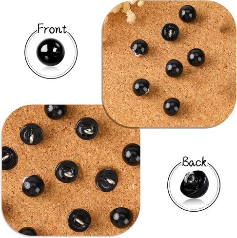 50Pcs 10mm Black Buttons, Round Pearl Earl Decorative Buttons for Sewing, Half Ball Pearl Button Round Shape Buckles, Crafting Sewing Circle Hook Button in Saudi Arabia