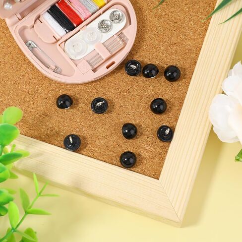 50Pcs 10mm Black Buttons, Round Pearl Earl Decorative Buttons for Sewing, Half Ball Pearl Button Round Shape Buckles, Crafting Sewing Circle Hook Button in Saudi Arabia