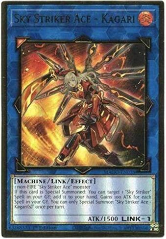 Crystalcommerce Sky Striker Ace - Kagari - MAGO-EN038 - Premium Gold Rare - 1st Edition - Trading Card - Collectible Card - 1 in Kuwait