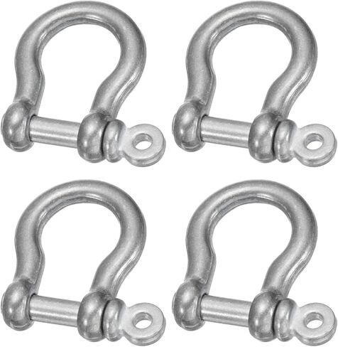 MECCANIXITY Screw in Shackle, 8.5mm Zinc Alloy D-Ring Anchor Shackle U Type Screw Joint Connect for Keychain Key Fob Bracelet Leather DIY Craft,Pack of 4, Dark Bronze in Saudi Arabia