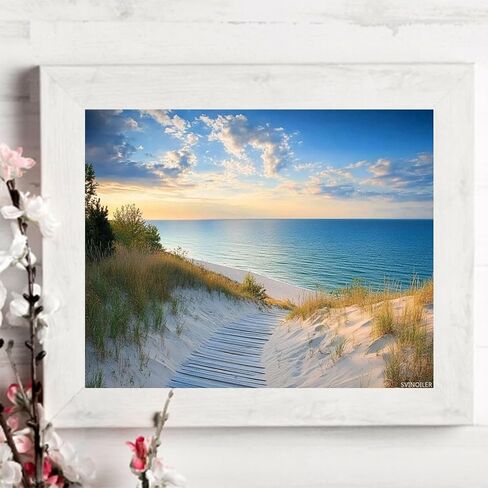 Paint by Numbers Kit for Adults Sunset Lake Sleeping Bear Dunes Lake Michigans 16x20inch DIY Color by Numbers Acrylic Paint Unframed Canvas Painting Kits for Beginner in Saudi Arabia