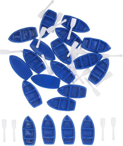 LALAFINA 20 Set Miniature Resin Rowboat with Oars Ocean Theme Boat Ornaments for Dollhouse Decor DIY Craft Projects Summer Cake Toppers in Saudi Arabia