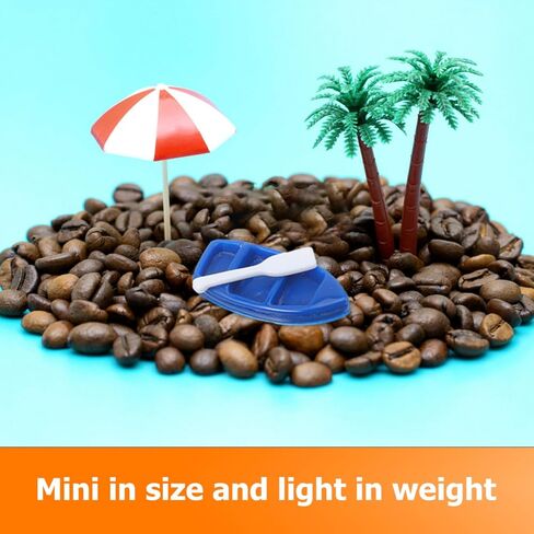 LALAFINA 20 Set Miniature Resin Rowboat with Oars Ocean Theme Boat Ornaments for Dollhouse Decor DIY Craft Projects Summer Cake Toppers in Saudi Arabia