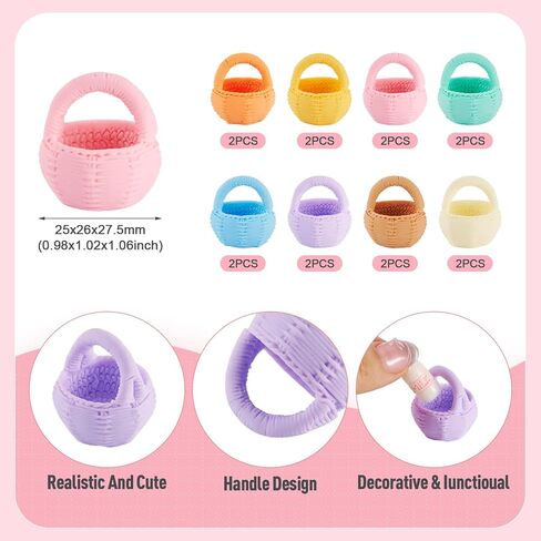 Cheriswelry 16pcs Flower Basket Miniature Ornaments Micro Landscape Home Dollhouse Miniature Flower Baskets for Easter Wedding Party Favors Food Bread Rattan Basket 25x26 mm in Saudi Arabia