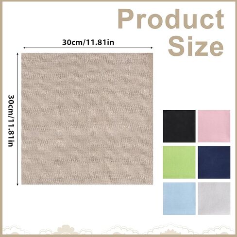 7Pcs Embroidery Fabric Squares 11.8" Linen Fabric Cloth for Embroidery Cloth Solid Colour for DIY Crafts Making Garment Needlework, 30cm in Saudi Arabia