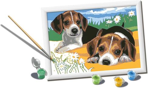 Ravensburger CreArt Beagle Puppies Paint by Numbers Kit for Kids - 12023083 - Painting Arts and Crafts for Ages 7 and Up in Saudi Arabia