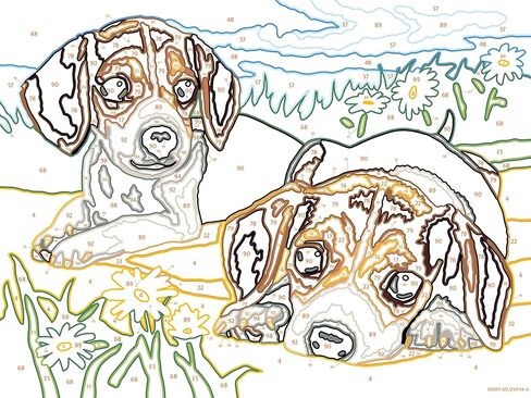 Ravensburger CreArt Beagle Puppies Paint by Numbers Kit for Kids - 12023083 - Painting Arts and Crafts for Ages 7 and Up in Saudi Arabia