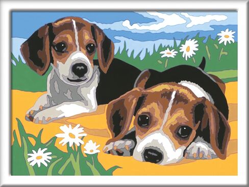 Ravensburger CreArt Beagle Puppies Paint by Numbers Kit for Kids - 12023083 - Painting Arts and Crafts for Ages 7 and Up in Saudi Arabia
