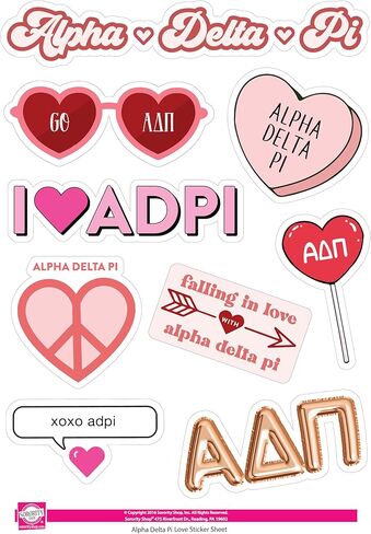 Alpha Delta Pi - Sticker Sheet - Love Theme in Saudi Arabia