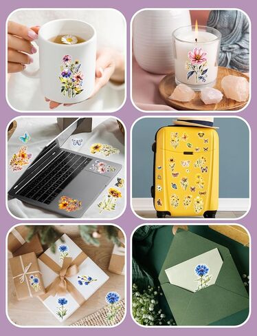 160Pcs Scrapbook Flower Butterfly Stickers, Big 4.7" Watercolor Butterfly Floral Stickers Bulk, Waterproof Clear Sticker for Scrapbooking, Laptop Decals, Junk Journal Supplies, DIY Paper Crafts in Saudi Arabia