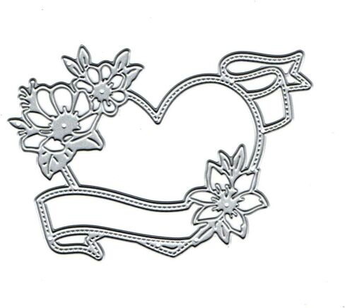 Heart Flowers Lace Banner Love Frame Metal Die Cuts,Spring Sunflower Frame Leaf Cutting Dies Cut Stencils for DIY Scrapbooking Album Decorative Embossing Paper Dies for Card Making in Saudi Arabia