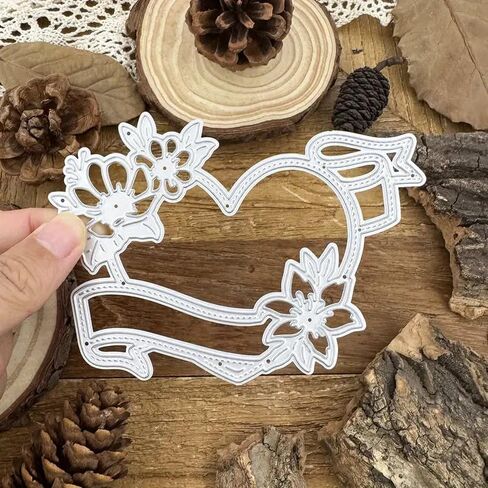 Heart Flowers Lace Banner Love Frame Metal Die Cuts,Spring Sunflower Frame Leaf Cutting Dies Cut Stencils for DIY Scrapbooking Album Decorative Embossing Paper Dies for Card Making in Saudi Arabia