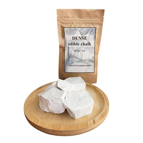 Edible Chalk Chunks – Extra Hard Natural Ukrainian Chalk for Eating, Pica & ASMR – Organic Crunchy White Chalk – Eco Kraft Packaging – 4oz (115g) in Saudi Arabia