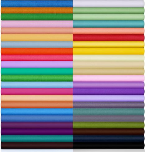 Macarrie 40 Pcs 10 x 10 Inch Cotton Fabric Squares Crafts Fabric Quilting Patchwork Bundles Multicolor Squares Sewing Craft Precut Materials Scrap for DIY Craft Holiday Cloths Handmade(Chic Color) in Saudi Arabia
