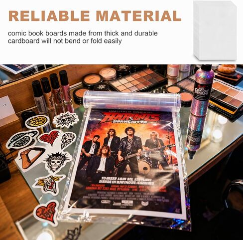 100Pack Current Size Comic Book Bags and Boards- Reusable White Comic Book Boards and Transparent Bags for Comic Book Storage,Comics Magazine Storage for Collector Small Business in Saudi Arabia