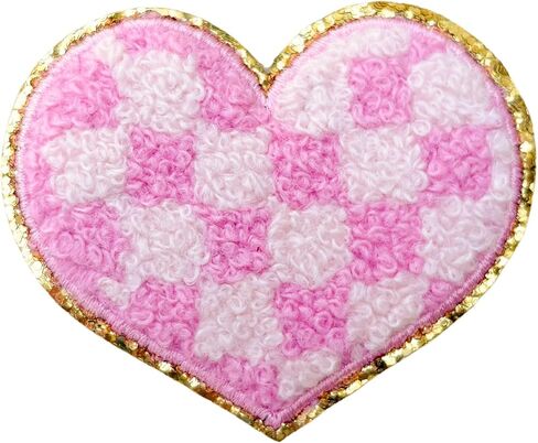 Noa Jayne Co. Chenille & Embroidered Iron-On Patches with Pearls – Rainbow, Butterfly, Bow, Checkered Heart & Smile Flower – Cute Aesthetic Appliqué for Jackets, Backpacks, Jeans & DIY Crafts in Saudi Arabia
