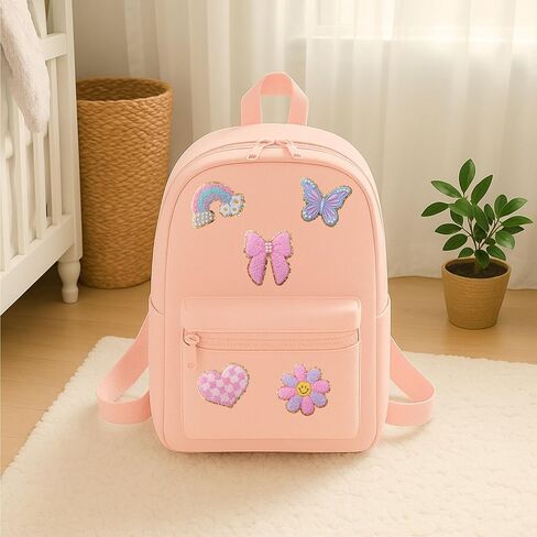 Noa Jayne Co. Chenille & Embroidered Iron-On Patches with Pearls – Rainbow, Butterfly, Bow, Checkered Heart & Smile Flower – Cute Aesthetic Appliqué for Jackets, Backpacks, Jeans & DIY Crafts in Saudi Arabia