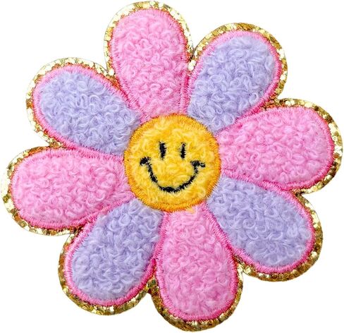 Noa Jayne Co. Chenille & Embroidered Iron-On Patches with Pearls – Rainbow, Butterfly, Bow, Checkered Heart & Smile Flower – Cute Aesthetic Appliqué for Jackets, Backpacks, Jeans & DIY Crafts in Saudi Arabia