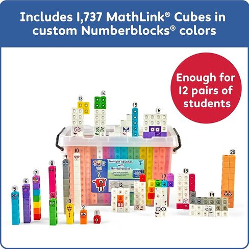 إجراءات أرقام hand2mind مع مجموعة فصول Numberblocks، أنشطة التعلم في مرحلة ما قبل المدرسة، رياض الأطفال المتلاعبين بالرياضيات، مكعبات العد، مكعبات ربط الأرقام، ألعاب تعليمية للأطفال in Saudi Arabia