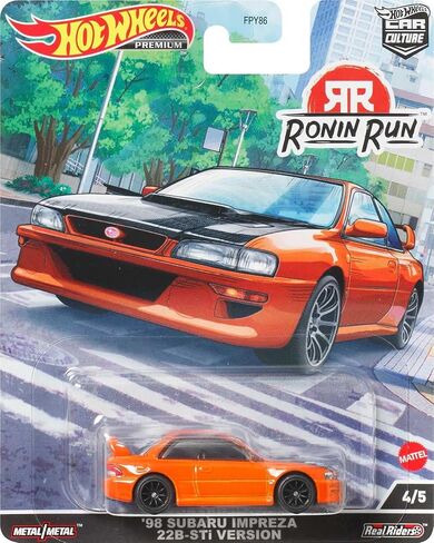 مركبات Hot Wheels Car Culture Circuit Legends للأطفال من عمر 3 سنوات فما فوق، Subaru WRX Sti 22B، مجموعة متميزة من مركبات ثقافة السيارات بمقياس 1:64 in Saudi Arabia