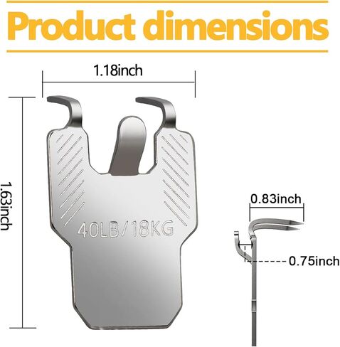 New 20pcs 40 lb Claw Drywall Picture Hanger Drywall Picture Hangers,No Damage Heavy Duty Wall Hanger for Hanging Picture Mirror Photo Poster Kit, for Room Office Decor in Saudi Arabia