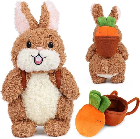 ألعاب PuffPop-Rabbit القطيفة، ألعاب أرنب لطيفة من القطيفة، أرانب تحمل الفجل، هدايا للأطفال، هدايا أرنب عيد الفصح (8 بوصة) in Saudi Arabia