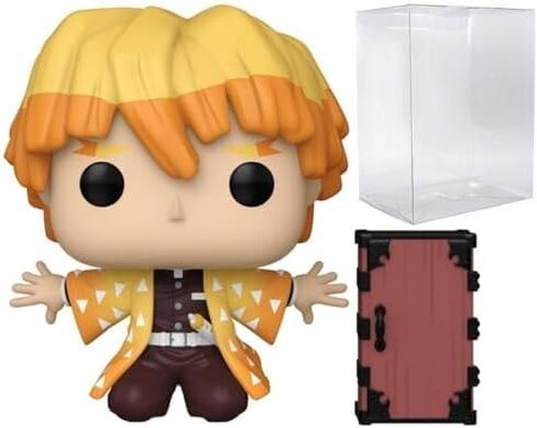 POP Anime: Zenitsu Agatsuma Protecting Nezuko's Box إصدار محدود من شخصية Funko من الفينيل (مع حافظة حماية صندوقية متوافقة)، متعدد الألوان، 3.75 in Kuwait