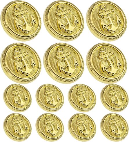 14PCS Gold Blazer Buttons for Men Replacement Buttons Suits Antique Gold Buttons for Blazer 20mm and 15mm Gold Button for Sport Coat, Uniform, Jackets Vintage Blazer Buttons Men in Saudi Arabia