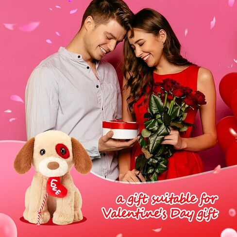 Glow Guards Valentine's Spot Dog Stuffed Animal, 10'' Cute Labrador Dog Plush with Red Heart, Soft Puppy Plushie, Valentines Stuffed Animals 2026,Gifts for Girlfriend Mom Kids Birthday in Saudi Arabia