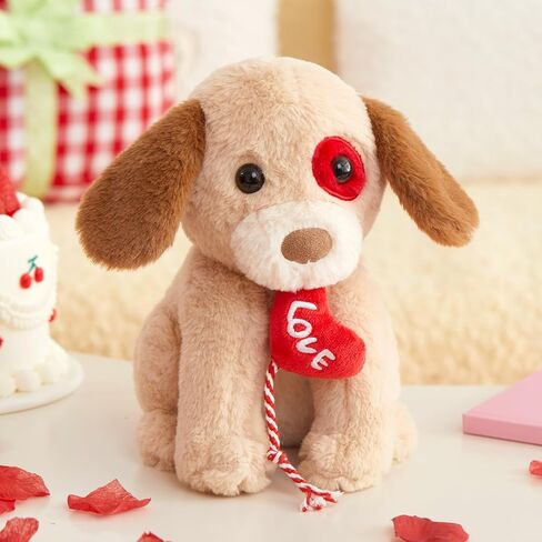 Glow Guards Valentine's Spot Dog Stuffed Animal, 10'' Cute Labrador Dog Plush with Red Heart, Soft Puppy Plushie, Valentines Stuffed Animals 2026,Gifts for Girlfriend Mom Kids Birthday in Saudi Arabia