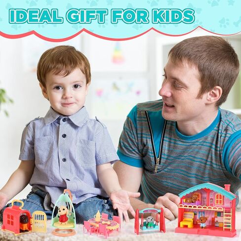 Leyndo 48 Pcs Dog and Cat Pet Figurine Playset Role Pretend Toy Set for Kids Realistic Educational Pet Care Center Dollhouse Role Play Sensory Gifts for Toddlers Boys Girls Birthday in Saudi Arabia