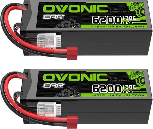 بطارية OVONIC 4S LiPo بقدرة 6200 مللي أمبير في الساعة 14.8 فولت 130C RC مع موصل T على طراز دين in Saudi Arabia