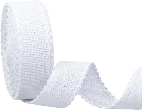 BENECREAT 14.8yd x 1.4in Aida Band مع حافة بيضاء، قماش غرز متقاطعة لتطريز التطريز المرجعي DIY الحرف اليدوية، سمك 0.7 مم in Kuwait