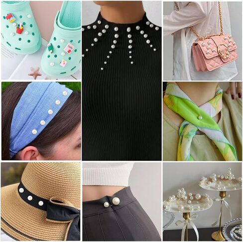 No Sew Pearl Buttons,Detachable Reusable Pearl Brooch Pinsm,Fixed Pins Clothing Accessories for Dress Shirt Shawl DIY Crafts Decoration,40 Pieces (White, 10/12/14/16CM Mix) in Saudi Arabia