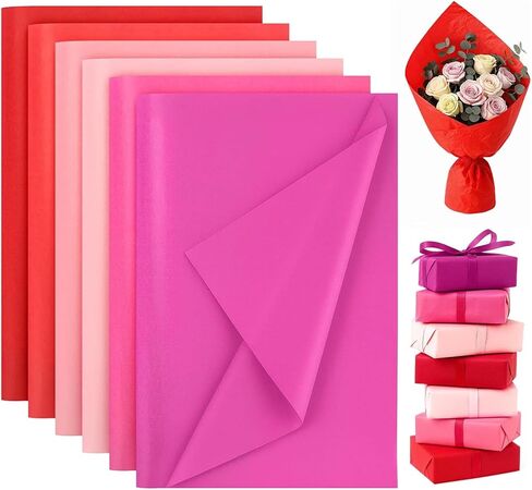 VGOODALL 450 Sheets Red Tissue Paper, Gift Wrapping Paper Tissue Paper for Gift Bags Valentine's Day DIY Crafts Party Decorations in Kuwait