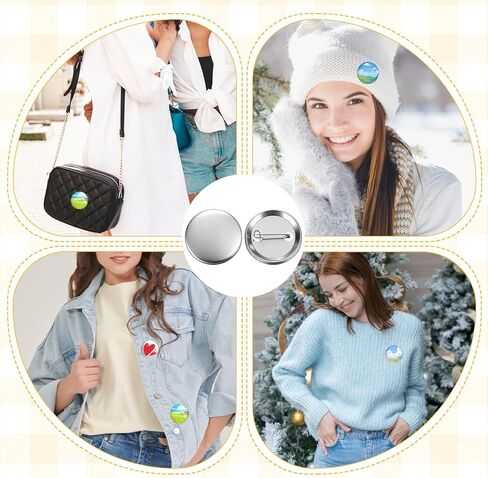 200 Sets 37mm/1.46 Inch Button Maker Supplies Round Badge Parts Blank Pin Back Buttons Parts Metal Pin Badge Kit Includes Metal Shells Back Cover and Clear Film, for Button Maker Machine Pins Makers in Kuwait